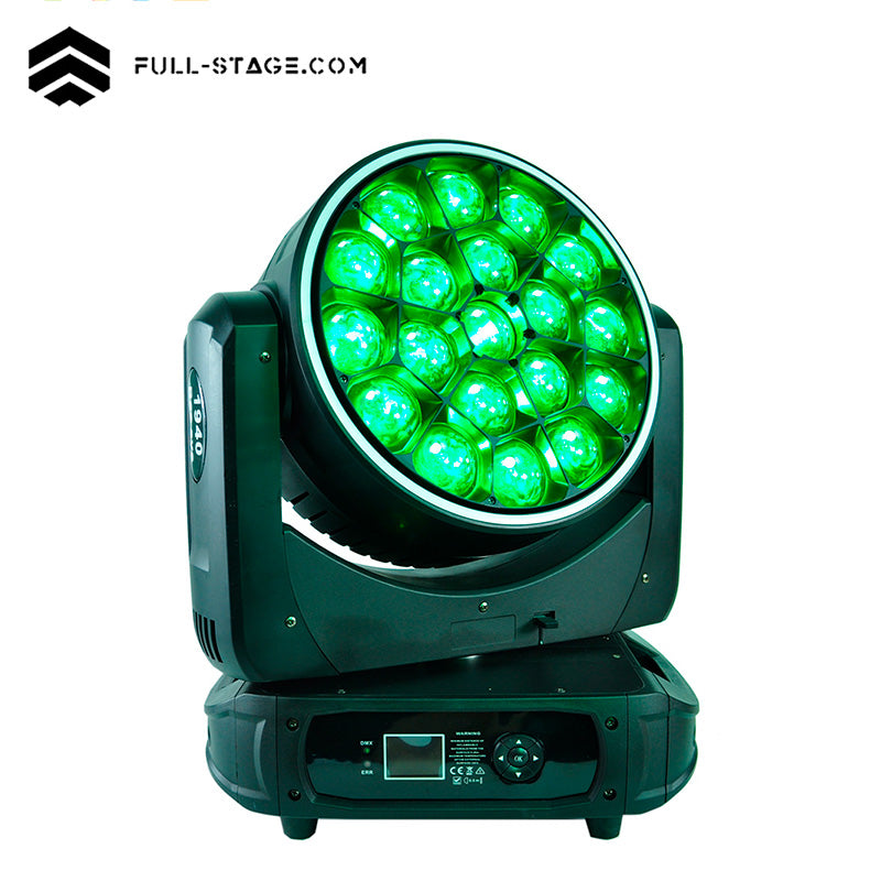 19x40W LED Moving Head Wash Light – RGBW Rotating Mirror