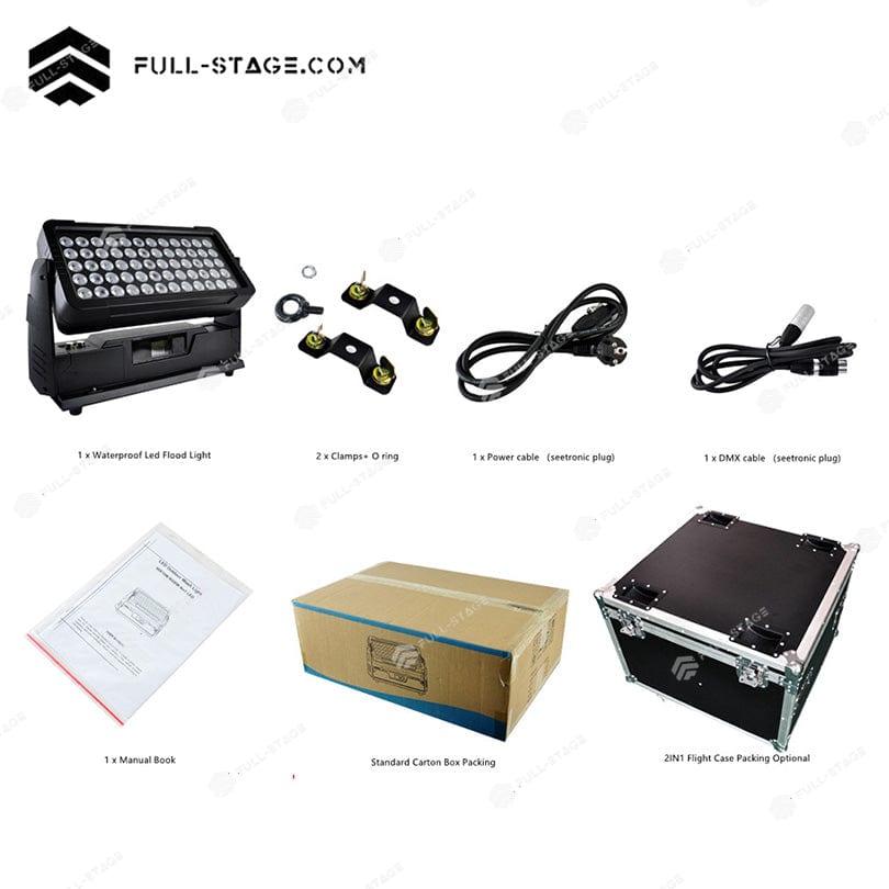 مصباح LED متحرك برأس غسل احترافي 60x10 وات IP65 RGBW 4 في 1 - مصباح الغسيل - Imagen 11 مصباح LED متحرك برأس غسل احترافي 60x10 وات IP65 RGBW 4 في 1 - Full-Stage