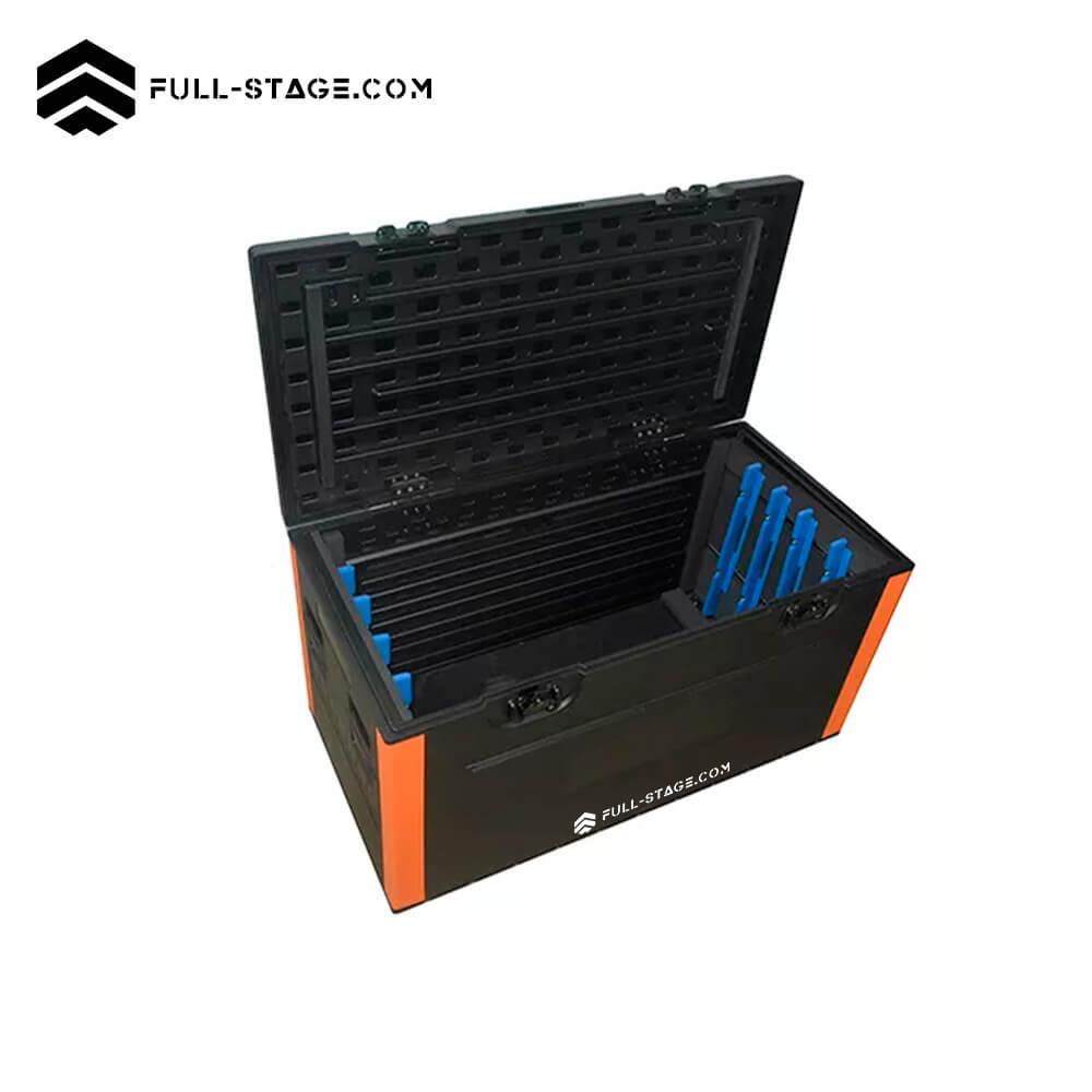 Protección total: Flight Cases plásticos diseñados para el transporte seguro de pantallas LED P3, P2, P1 de Full-Stage. Asegura la durabilidad y seguridad en cada desplazamiento.
