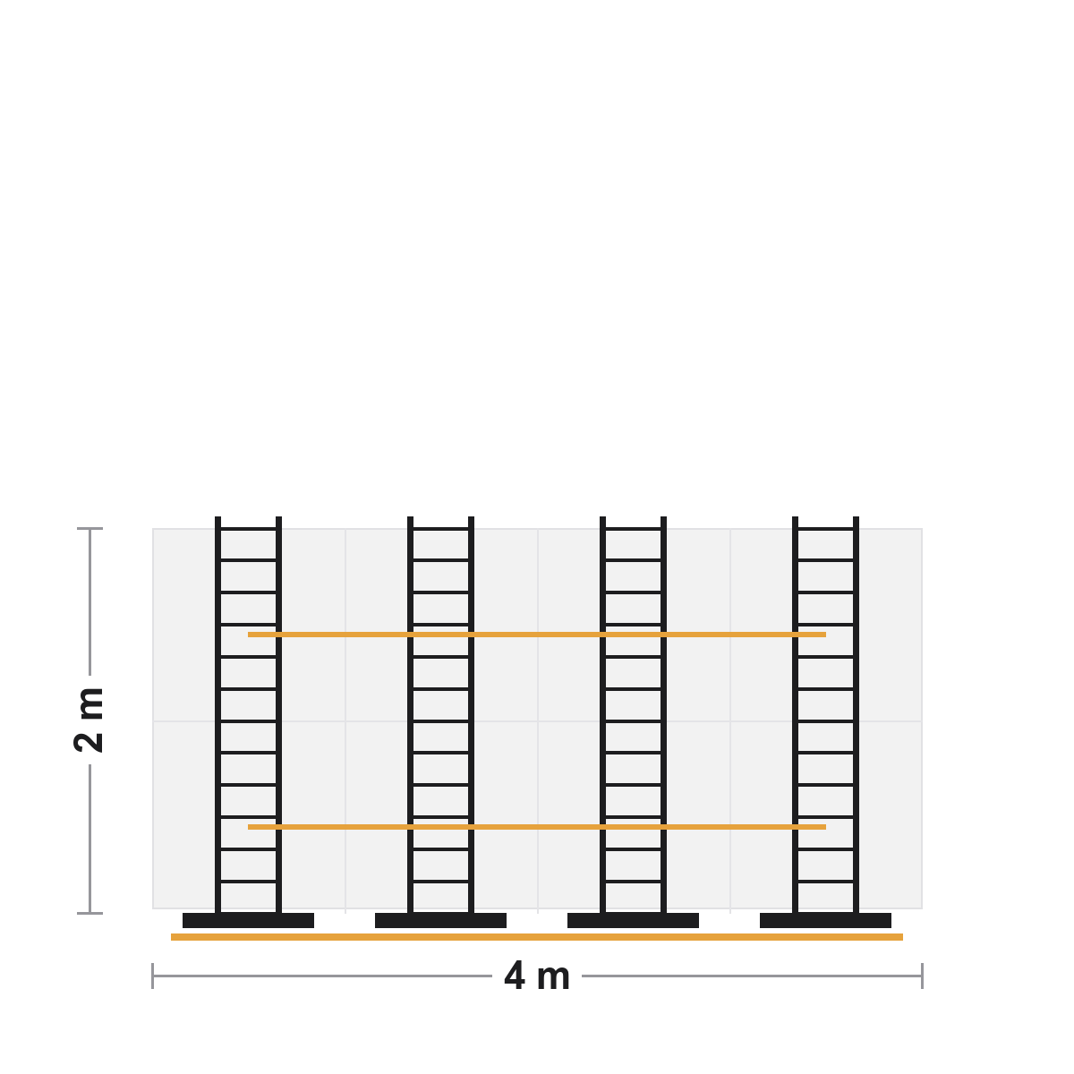 Ground Support for 4x2 m LED Screen - Ground Support - Imagen 2 Alzado del ground support de 4 × 2 m - Full-Stage