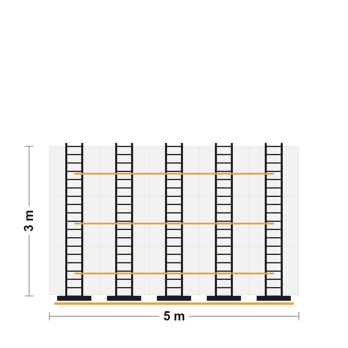 Ground Support for 5x3 m LED Screen - Ground Support - Imagen 2 Alzado del ground support de 5 × 3 m - Full-Stage