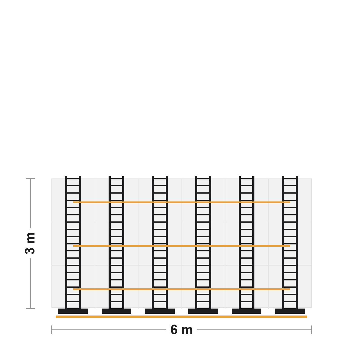 Ground Support for 6x3 m LED Screen - Ground Support - Imagen 2 Alzado del ground support de 6 × 3 m - Full-Stage