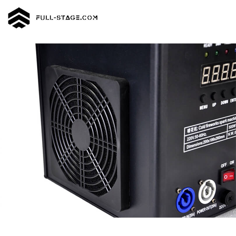 Hanging Sparkular de 500W – Efectos de Chispa Fría con Control DMX - Sparkular Machine - Imagen 11 Hanging Sparkular de 500W – Efectos de Chispa Fría con Control DMX - Full-Stage