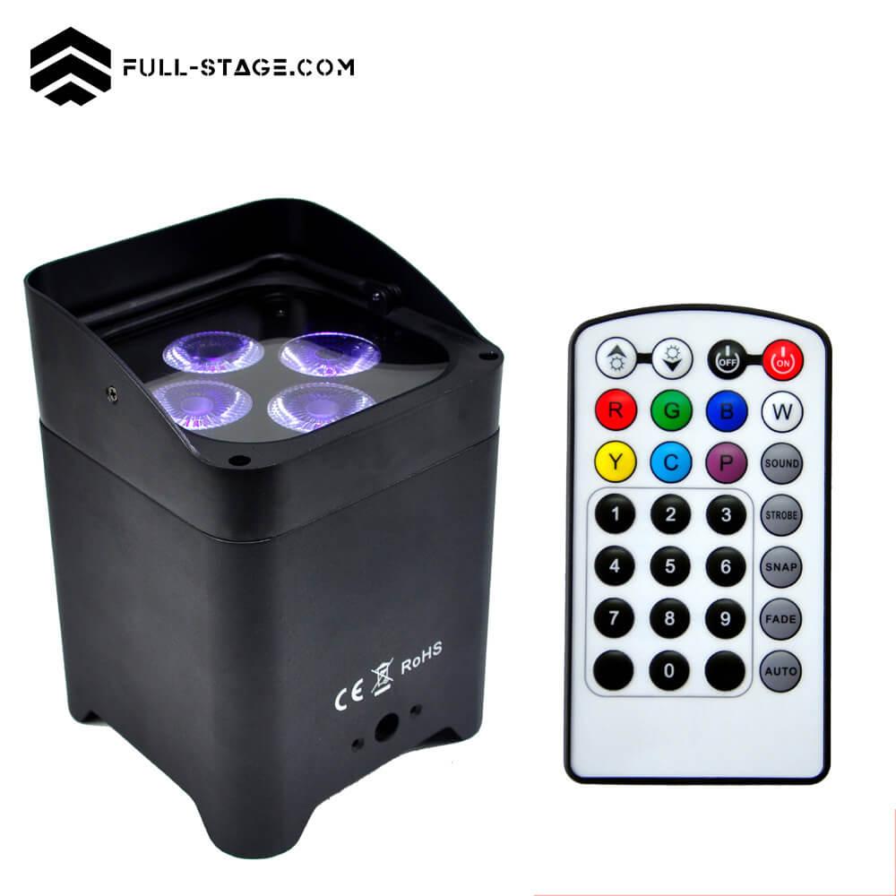 Luz Par LED 4 x 18w Inalámbrica RGBWA+UV - luz par led - Imagen 1 Experiencia Visual Completa: Luz Par LED 4 x 18W Inalámbrica de Full-Stage - Full-Stage