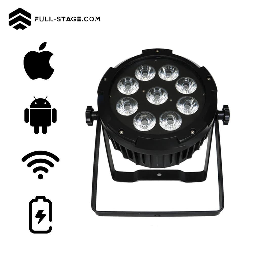 Luz Par LED 9x18W RGBWAP Inalámbrica - luz par led - Imagen 1 Versatilidad Profesional: Luz Par LED 9x18W RGBWAP Inalámbrica de Full-Stage - Full-Stage