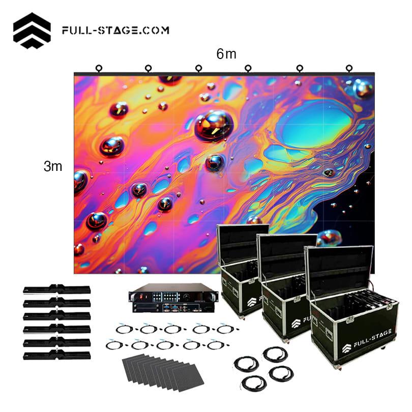 Pantalla led Gigante para exteriores p2.6 de 6x3 metros, set todo en uno, se muestran todos sus accesorios