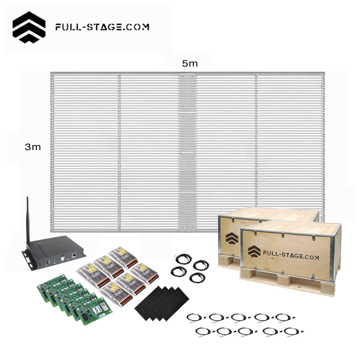 Pantalla LED Transparente P3.91 de 5x3 metros - Pantalla LED Transparente - Imagen 1 Pantalla LED Transparente P3.91 de 5x3 metros - Full-Stage