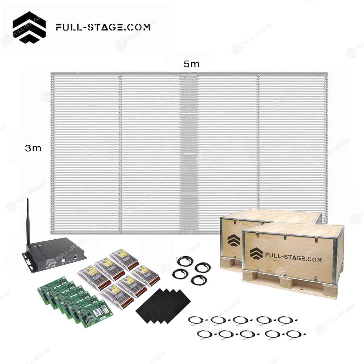 Pantalla LED Transparente P3.91 de 5x3 m